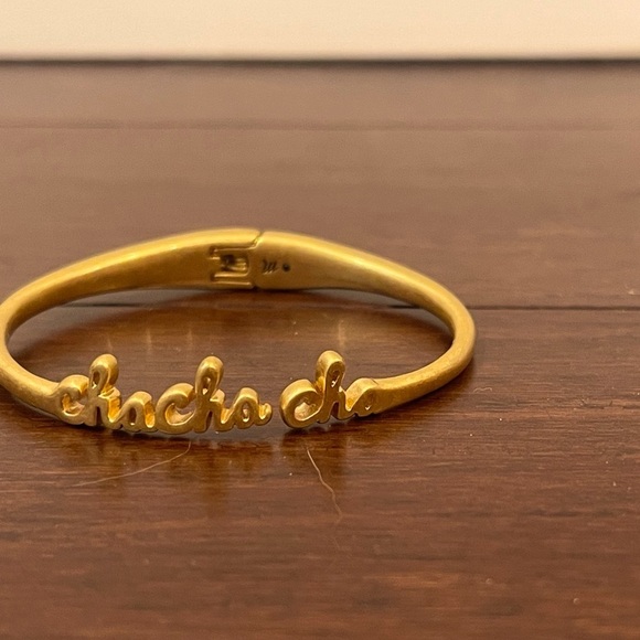 Madewell Jewelry - madewell cha cha cha hinge Gold Bracelet with Script Design